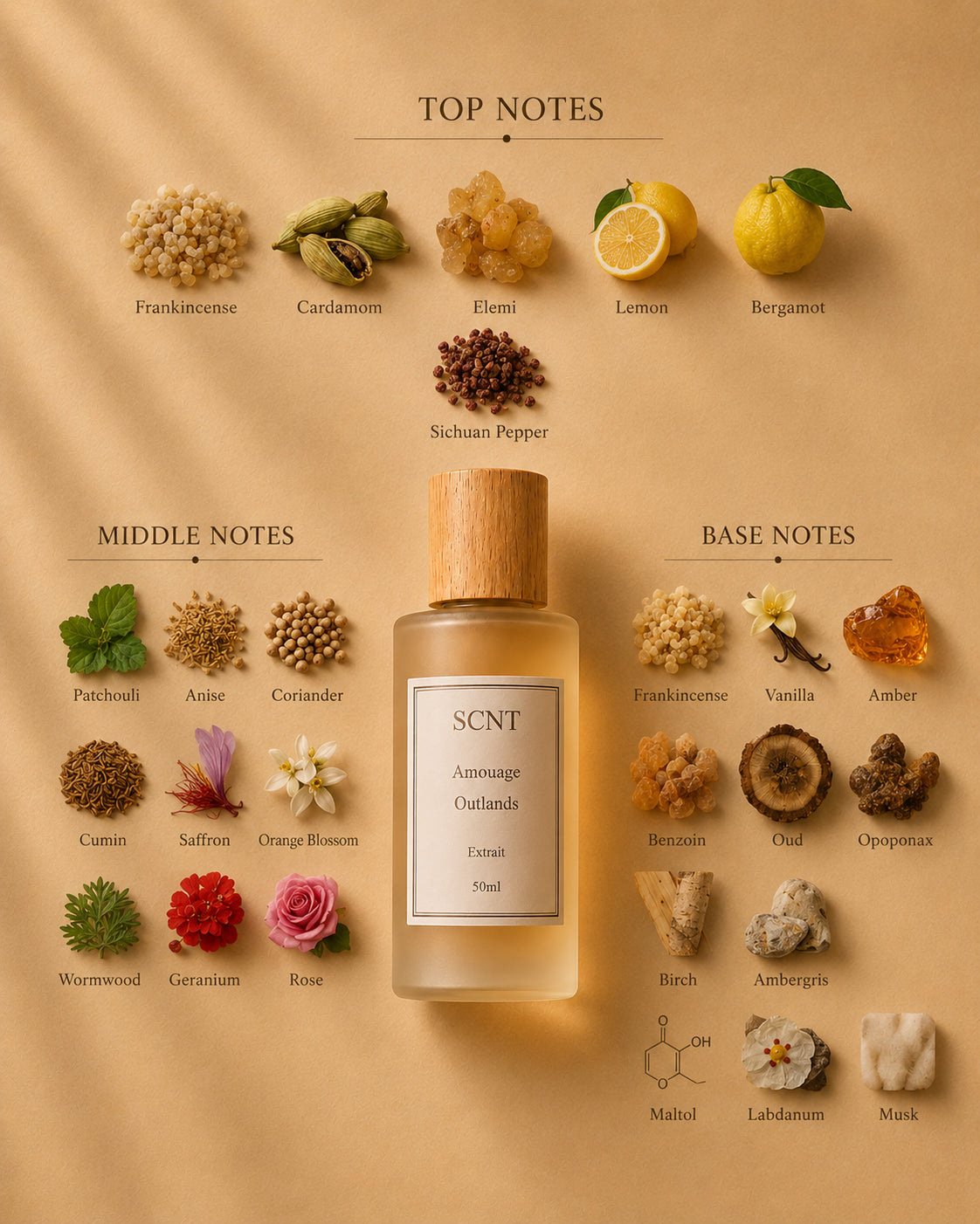 Inspired by Amouage Outlands - SCNT fragrance bottle