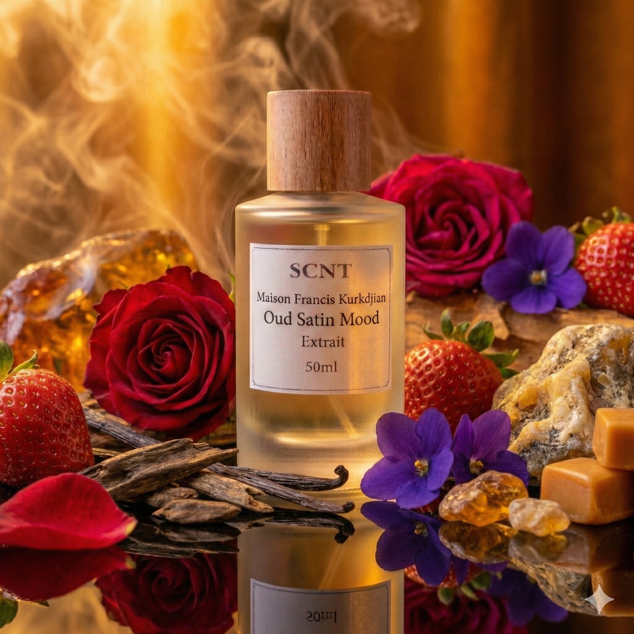 Inspired by Maison Francis Kurkdjian Oud Satin Mood - SCNT fragrance bottle