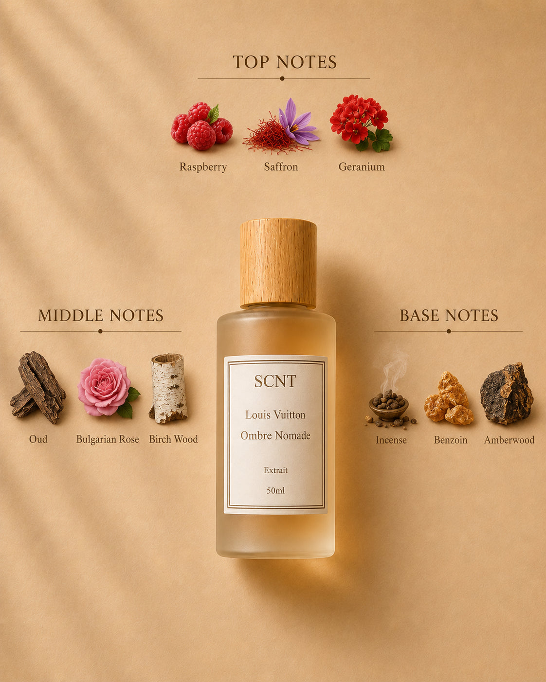 Inspired by Louis Vuitton Ombre Nomade - SCNT fragrance bottle