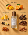 Black Mango inspired SCNT extrait fragrance notes: mango, orange, vanilla, oud, leather and sandalwood