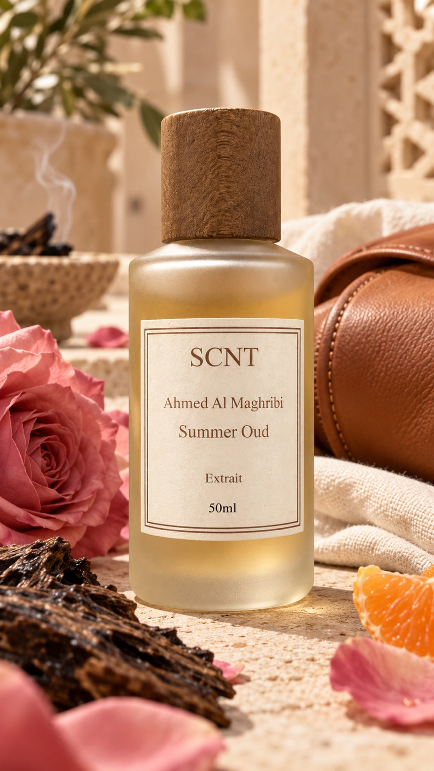 SCNT Summer Oud Extrait perfume with rose, oud, mandarin and leather